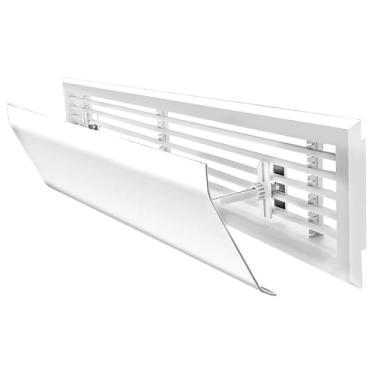 Imagem de Defletor de ar condicionado ajustável universal – Ventilação de sopro antirdireta de 20 cm de largura para registros de parede lateral e teto, 90 cm, branco - melhora o conforto e o controle do fluxo