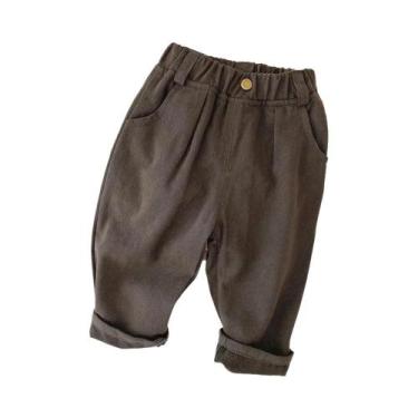 Imagem de Crianças calças outono primavera casual algodão lona calças moda crian