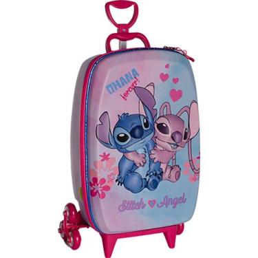 Imagem de Mala Infantil Stitch e Angel 3D com Rodinhas - Multicolorida - MAX TOY