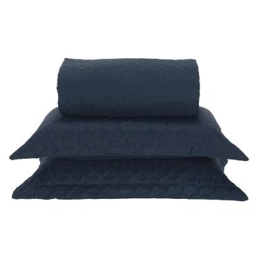 Imagem de Cobre Leito Casal Padrão Milão Dupla Face Micropercal 200 Fios 3 Peças - Petroleo