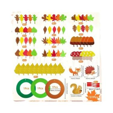 Imagem de Kit De Artesanato Guirlanda Ouriço De Outono 131 Peças Conjunto De Art