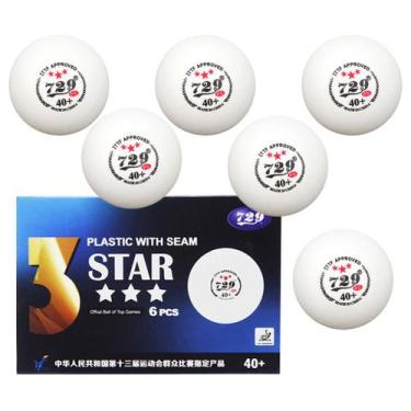 Imagem de Bola Ping Pong Tenis Mesa 3 Estrelas Kit 6 Bolinhas Esporte Recreaçao 