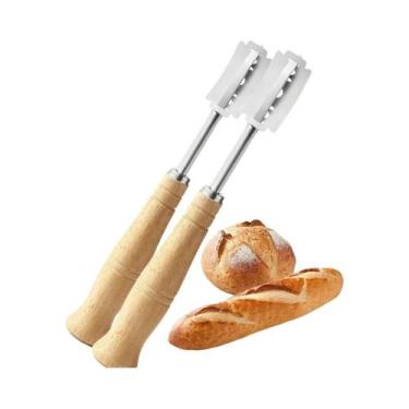 Imagem de Ferramenta De Corte Para Massa De Pão Com Cabo De Madeira, Ideal Para 
