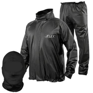 Imagem de Capa de chuva PVC Flex Gola Delta Capas PP P M G GG, Preto, G