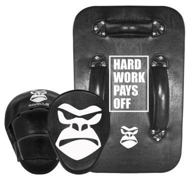 Imagem de Escudo De Chute Aparador De Chute Muay Thai + Manopla De Foco Soco Treino Profissional Gorilla-Unissex
