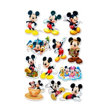 Imagem de Adesivos Mickey Mouse Cartela Mala Notebook Caderno 12 Unidades - Seym