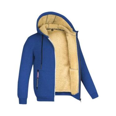 Imagem de Jaqueta Masculina Camuflada De Lã Com Capuz, Casaco De Inverno Grosso 