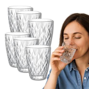 Imagem de Copo de Vidro Premium Diamond conjunto 6 unidades 270ml cozinha sofist