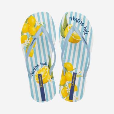 Imagem de Chinelo de Dedo Azul La Dolce Vita Ipanema, Branco, Azul, Amarelo, 37
