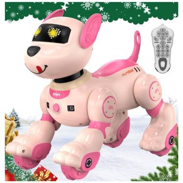 Imagem de Cachorro robô programável Anysun rosa com controle remoto voz toque dança e seguir