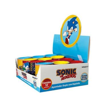 Imagem de Apontador Latinha Corpo Metálico C/ Depósito 2 Furos Sonic Display C/1