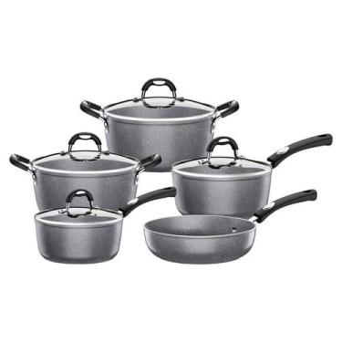 Imagem de Jogo de Panelas Tramontina Mônaco 5 Peças Cinza, 3