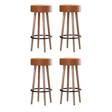 Imagem de Kit 4 Banquetas Berlin 70cm Couríssimo Amarula - Salaone Amarula