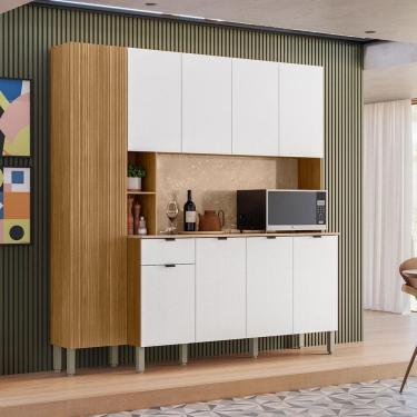 Imagem de Armário de Cozinha Compacta Pulse Freijó/Artico/CP-Riscatto Freijó 8 Portas e 1 Gaveta - Kits Paraná