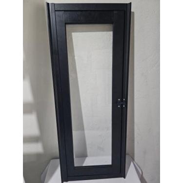 Imagem de Janela Pivotante Capelinha Em Aluminio Preto Vidro Incolor A 100 x L 4