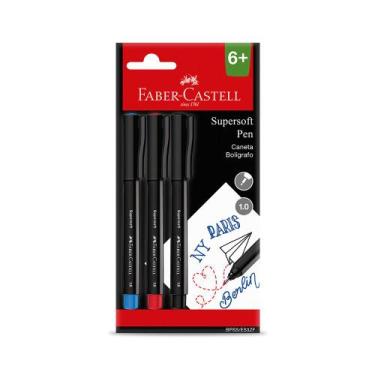 Imagem de Caneta Super Soft Pen Ponta Porosa 1.0mm 3 Cores Faber Castell
