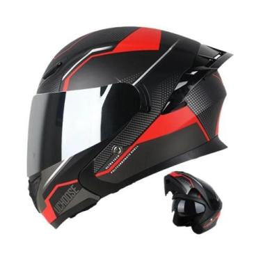 Imagem de Capacete Modular Unissex Com Lentes Duplas Para Motocicleta, Lentes Au