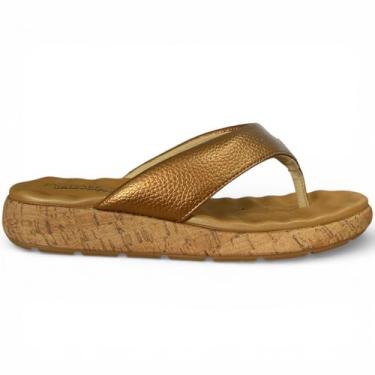 Imagem de Sandália Tamanco Modare Aurora Confort Dourado, Bronze, 36