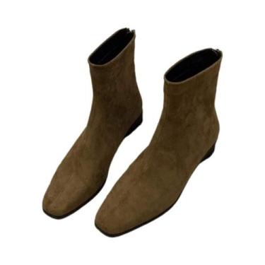 Imagem de Bota Nude Com Zíper Traseiro E Salto Alto Para Mulheres, Elegante E Ju