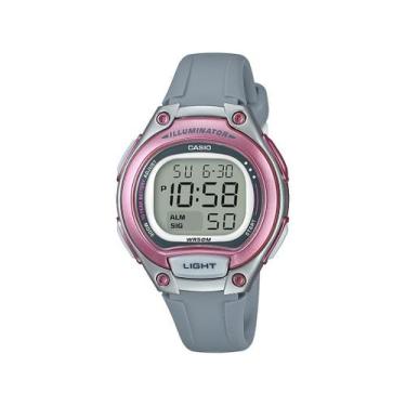 Imagem de Relógio CASIO feminino digital cinza rosa LW-203-8AVDF