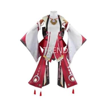 Imagem de Fantasia Completa Yae Miko Com Peruca, Orelhas E Cauda Para Comic Con 