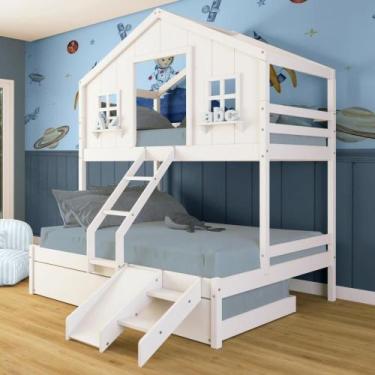 Imagem de Treliche Casal/ Solteiro Casinha Dos Sonhos Kit Escada/ Escorregador M