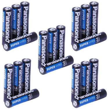 Imagem de 8, 12, ou 20 Pilhas AA ou AAA Comum ou Palito Panasonic Packs com 4 Un