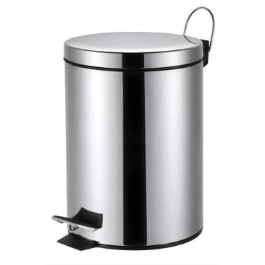 Imagem de Lixeira Com Pedal 12 litros e Cesto Removível Higiênico Aço Inox - Sup