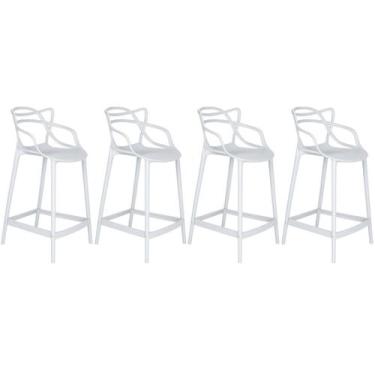 Imagem de Laraz, Kit 4 banquetas médias bancada cozinha Masters Allegra 66 cm