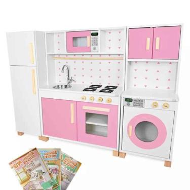 Imagem de Cozinha Infantil com Geladeira e Máquina de Lavar Kit Livro Educativo 