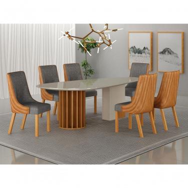 Imagem de Conjunto Jantar 6 Cadeiras Maciça 2x1 Pilar Vdc- Arbo Design