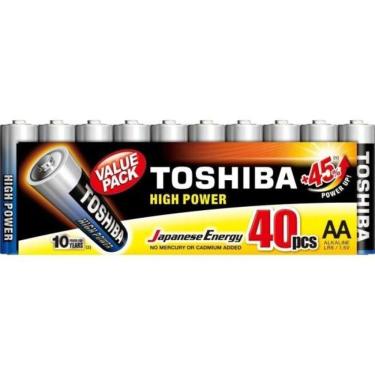 Imagem de Pilha Alcalina AA Toshiba LR6GCP 1,5V Longa Duração Alta Drenagem de Energia sem Mercúr...