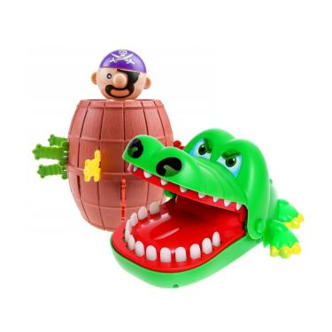 Imagem de Jogo de Tabuleiro Infantil Kit Jogos Brinquedo Crocodilo Morde Dedo Pula Pirata Quebra...