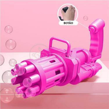 Imagem de Máquina Elétrica Brinquedo Tiktok Lança Bolhas Sabão Mágica com 8 Saídas e Frasco de Mi...