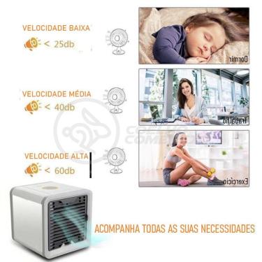 Imagem de Mini Ar Condicionado Portátil com 3 Velocidades Ciclo Frio para Mesa e Escritório 110V