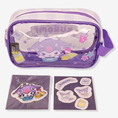 Imagem de Necessaire Hello Kitty Necessaire com Adesivos Kuromi em Plástico 14X23X6 Transparente...
