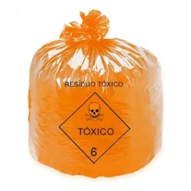 Imagem de Saco de Lixo Hospitalar Infectante Sacos de Lixo Tóxico 15 Litros 200 Unidades Laranja...