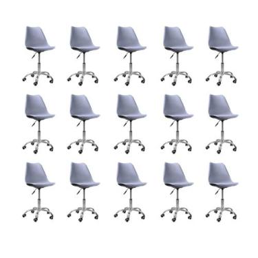 Imagem de Cadeira Office Base Cromada com Rodízio Giratória Saarinen - Oficial W
