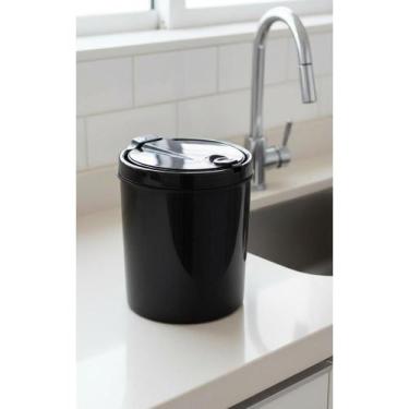 Imagem de 2x Lixeira Pia Plástico 3L C/ Tampa Click - Cozinha Organiza - Congrat