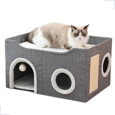 Imagem de Casinha Cama Dobrável Portátil Cães Gatos Arranhador - Pet For You