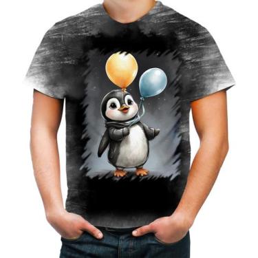 Imagem de Camiseta Desgaste Bebê Pinguim com Balões Crianças 8 - Kasubeck Store®