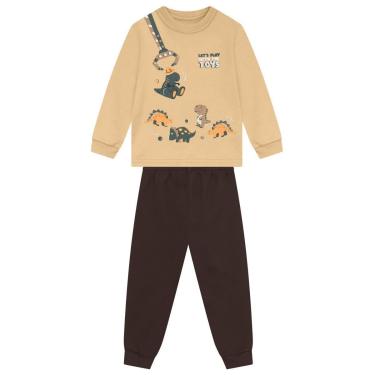 Imagem de Conjunto infantil menino dino que brilha no escuro Brandili-Masculino