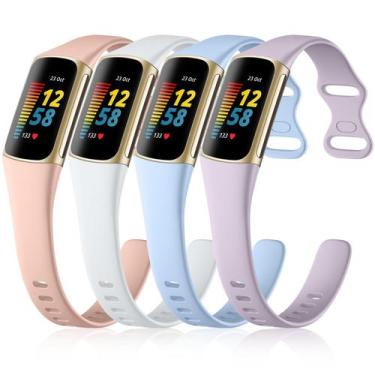 Imagem de Pulseiras esportivas de silicone de reposição para Fitbit Charge 5/6 -