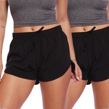 Imagem de Kit 2 Shortinhos Tactel Feminino Moda Praia Piscina Verão Adulto-Feminino