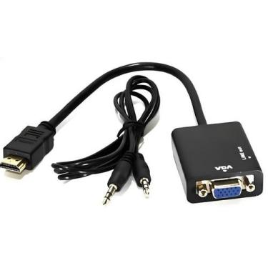 Imagem de Cabo Adaptador Conversor HDMI para VGA com Áudio - 20cm HDMI M X VGA F