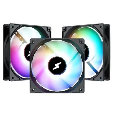Imagem de Kit Fan Com 3 Unidades SuperFrame Celler, ARGB, 120mm, Com Controlador