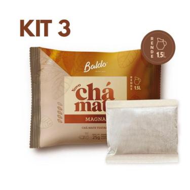 Imagem de Kit 3 Chá Mate Tostado Magna Baldo - sachê de 25g cada