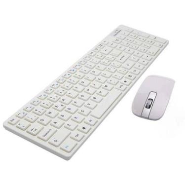 Imagem de Kit Teclado e Mouse Slim sem Fio Wireless Branco - OUTRAS MARCAS