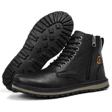 Imagem de Bota Coturno Masculina Adventure Ziper Lateral Casual e Trabalho Sola 