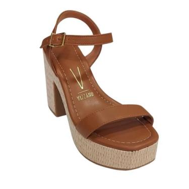 Imagem de Sandália Feminino Salto Plataforma - Vizzano 124, Camel, 38
